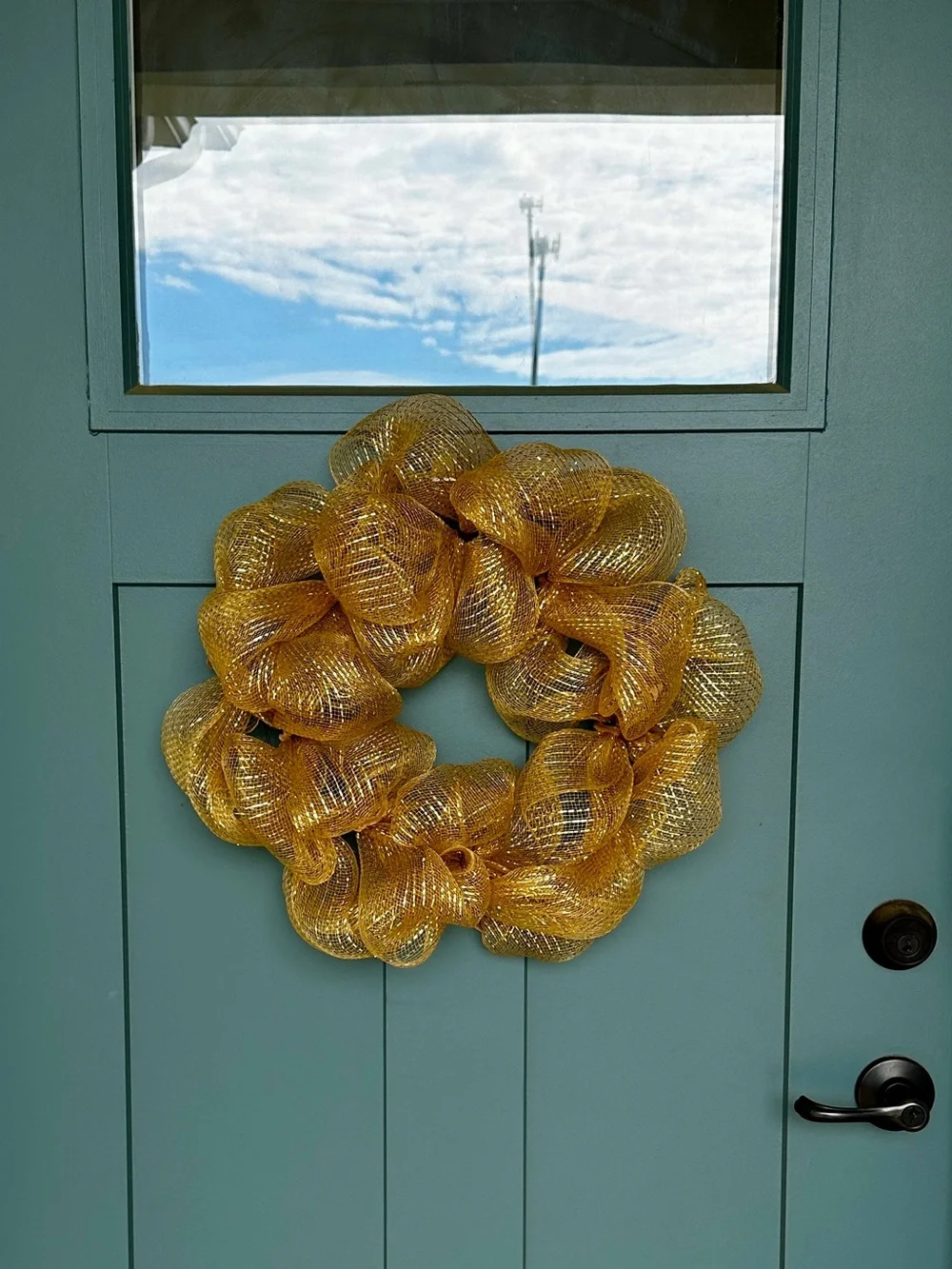 Gold Deco Mesh Wreath Base DIY Front Door Wreath Ready to Decorate